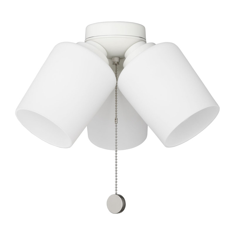 Generation Lighting Fan 3-light Dimmable Windom Ceiling Fan Light Kit in Matte White finish, Matte White
