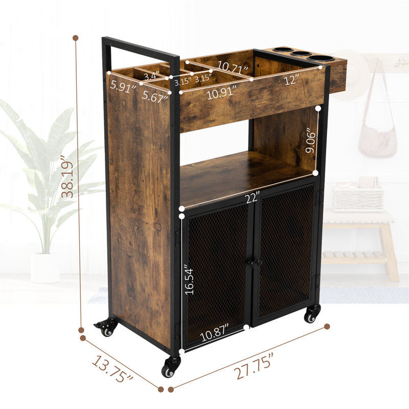 38.19'' H x 27.76'' W 1 Laptop/Tablet Storage Cart with Wheels