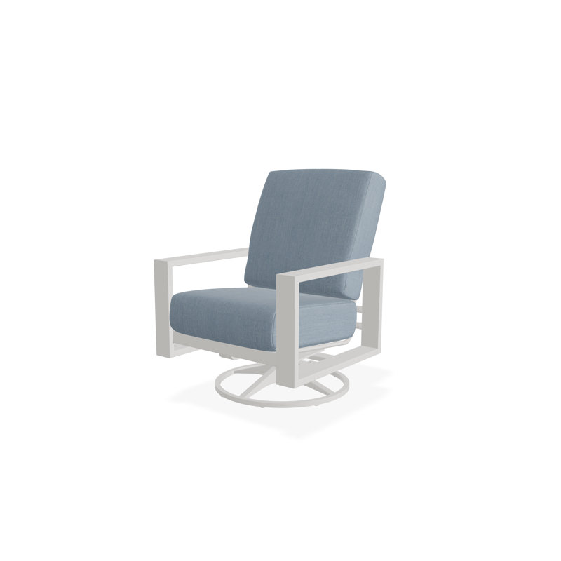 Larssen Deep Seating Cushion Swivel Rocker, Snow, Canvas Haze