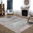 Washable Non-Slip Traditional Rug - Ocean Blue / Brick Area Rug-1363345626