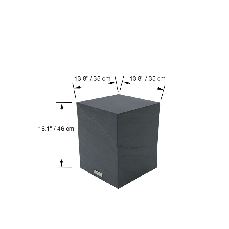COLORADO Sandstone Small Side Table End Table Made of Concrete 35 x 35 x 46 cm, Black