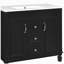 Coiffeuse 36 po, armoire de rangement moderne avec 2 portes à fermeture douce et 2 tiroirs-120406532