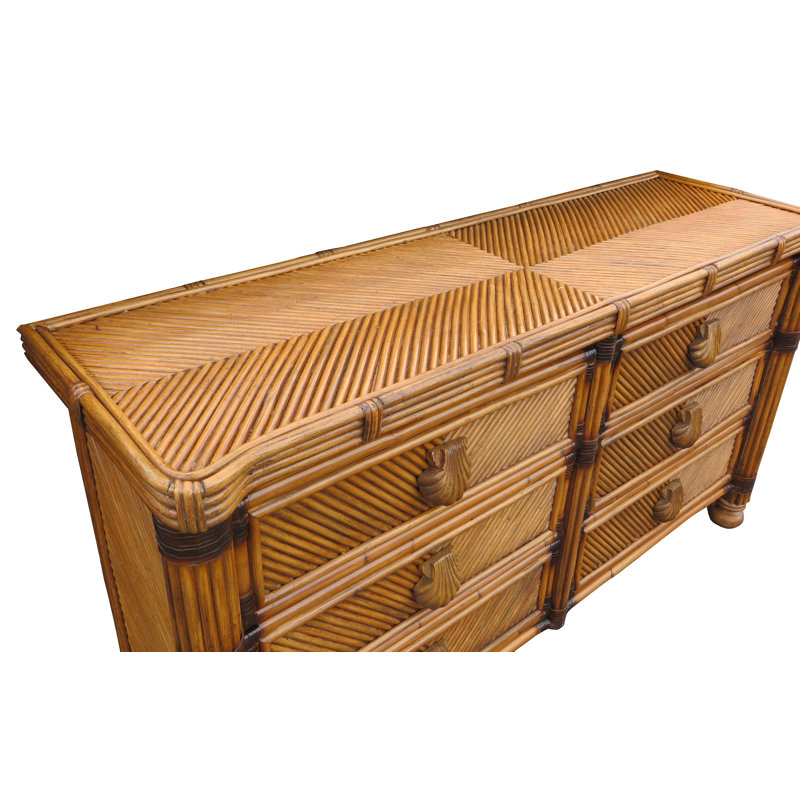 Commode double 6 tiroirs Sumner, Brun antique délavé