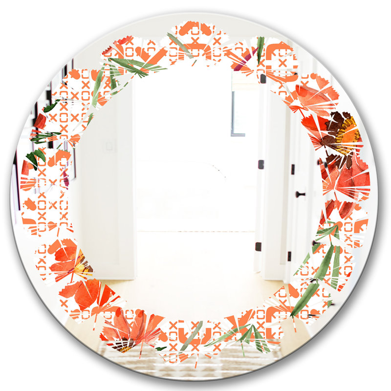 Miroir mural Leaves Floral Botanical I Cottage Americana, 23,6 po x 23,6 po