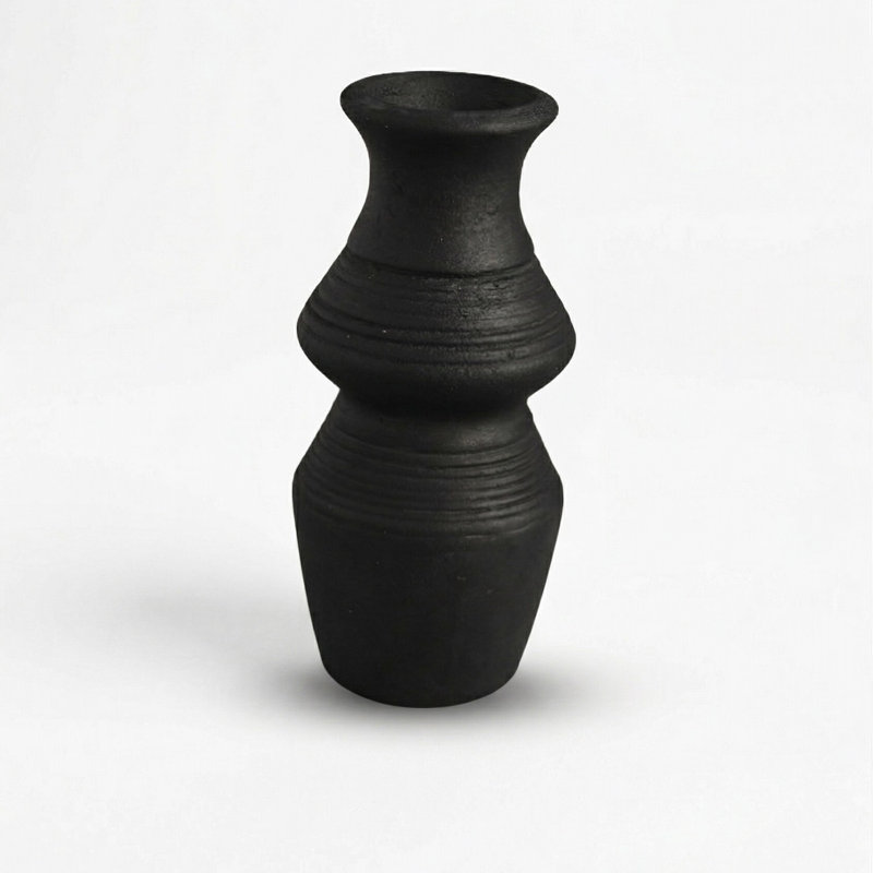Paper Mache Mini Vase Set Of 9 - Dia 12.6", Black