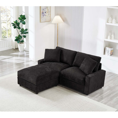 Modern L-Shaped Sectional Sofa with Hidden Storage and Flexible Ottoman