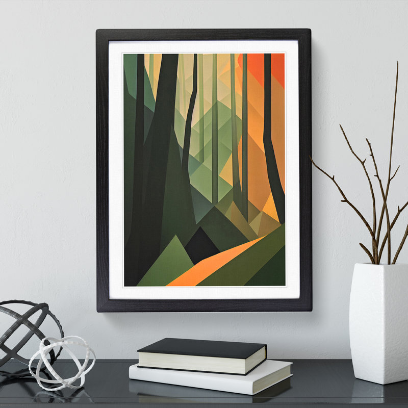 Artistic Forest No.1 Abstract - Single Picture Frame Print, Black Framed, 64cm H x 46cm W x 2cm D