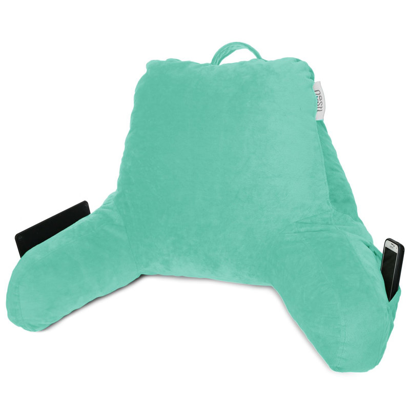 Nestl Reading Back Pillow For Reading & Bed Rest, 14" H x 13" W x 8.5" D, Mint