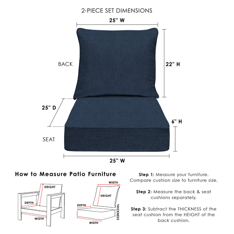 Coussin de siège profond Sunbrella indigo, Indigo
