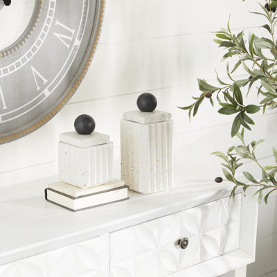 Ensemble de 2 pots en bois blanc intérieur / extérieur Joelle