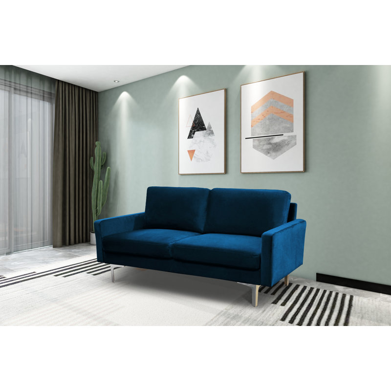 Canapé Ruddock, Velours bleu espace