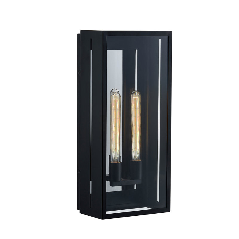 Applique murale d'extérieur 2 lumières Fusion-Briarwood - Noir mat - L 5,75 po x l 10 po x H 22 po