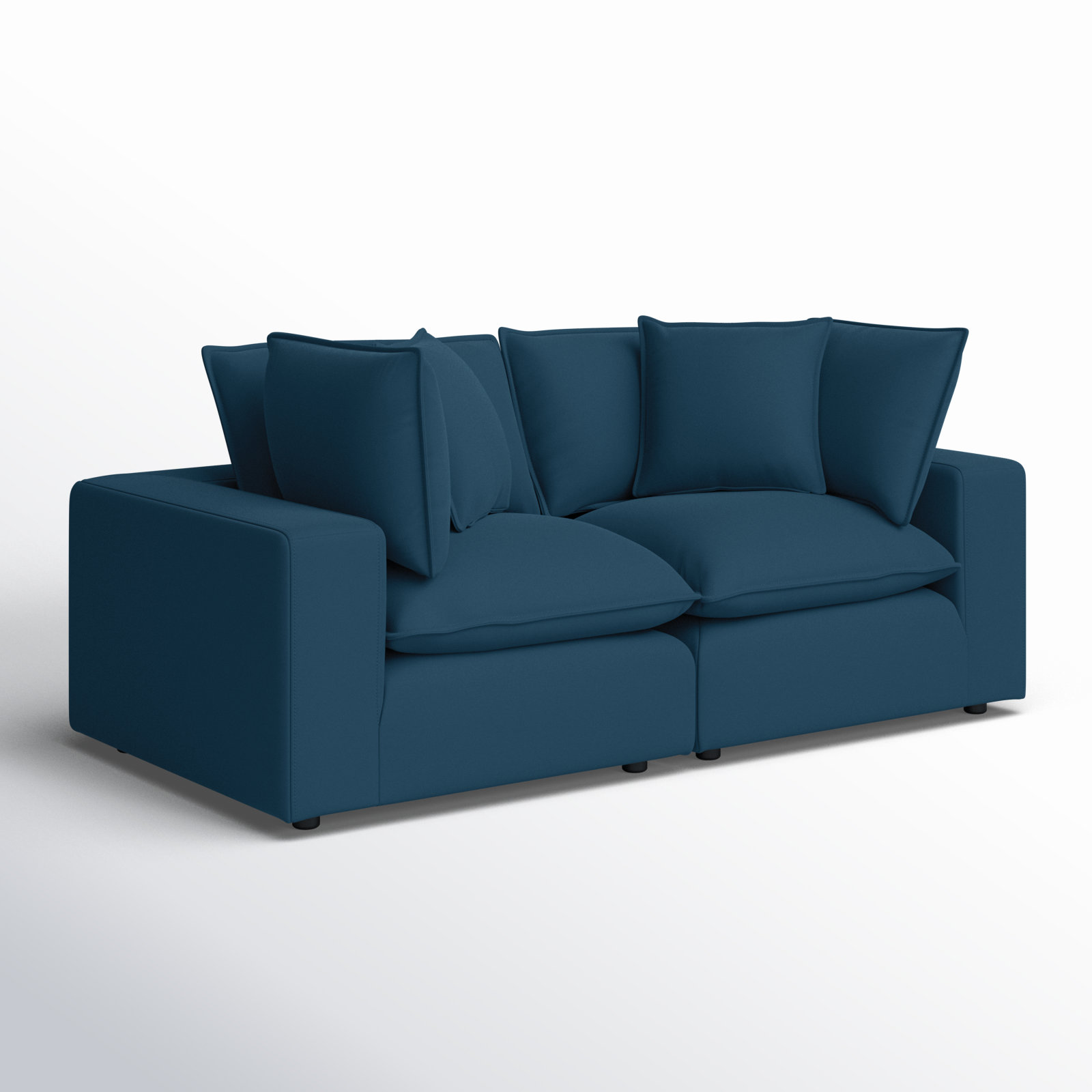 Ellaria 80" Modular Loveseat, Navy Polyester Blend