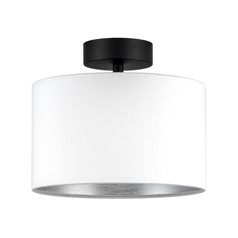 Tres Flush Mount, White/Silver, 20cm H x 45cm W x 45cm D