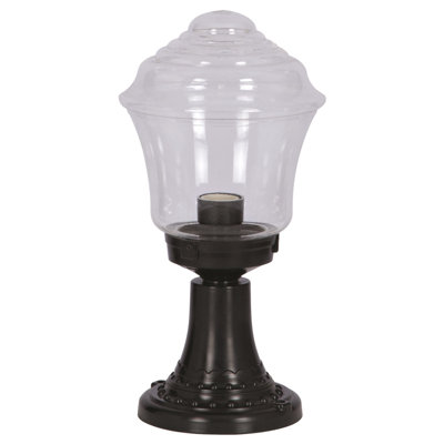 Lampe murale d'extérieur, corps en ABS noir avec capuchon en acrylique, 15,7 po x 8,7 po | Douille E27, 40 W maximum, indice d'étanchéité IP65 | Idéal pour les décors traditionnels et industriels, durable et élégant pour l'extérieur