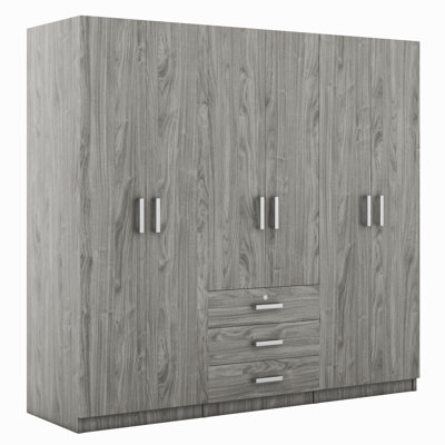 Rangement pour garde-robe en bois à 6 portes avec 6 grands tiroirs
