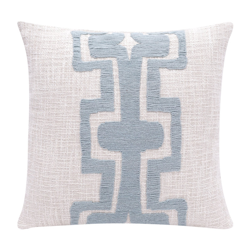 Cotton Throw Pillow, Black/Ivory, 4" H x 20" W x 20" D