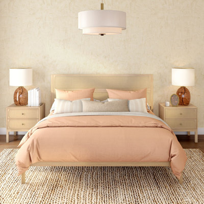 Elio Rattan Solid Wood King Bed