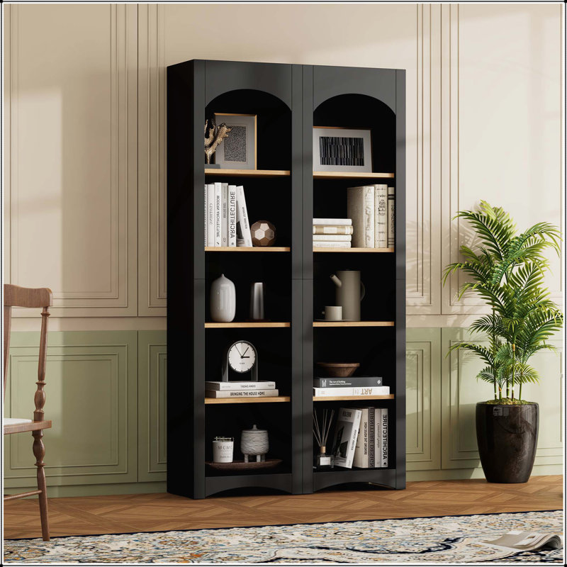 Bibliothèque autoportante à 5 niveaux, Noir