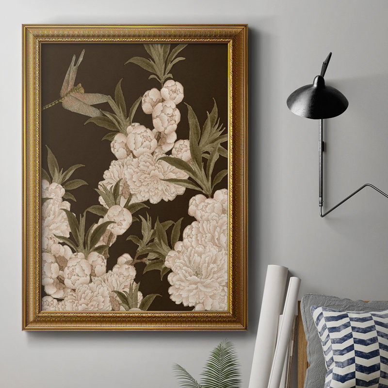Toile encadrée asiatique de qualité supérieure Brocade III - prête à être accrochée, H 20 po x l 16 po x P 2,5 po