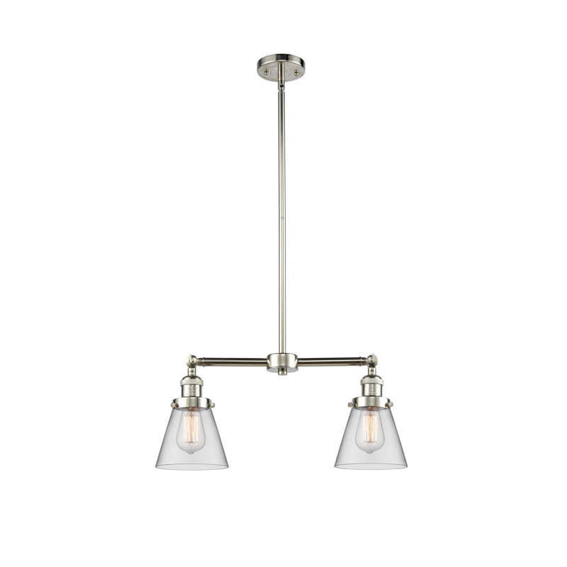 Stonecipher 2 - Light Kitchen Island Pendant, Clear, No Bulb Included, Polished Nickel