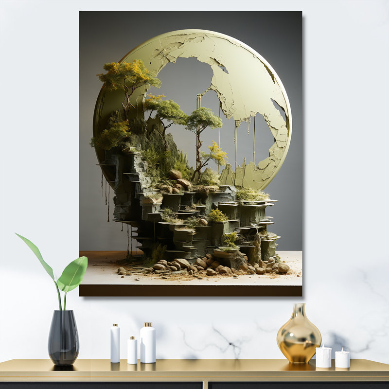 " Moon Moss Mystery Reflections ", Wrapped Canvas, 32" H x 16" W x 1" D
