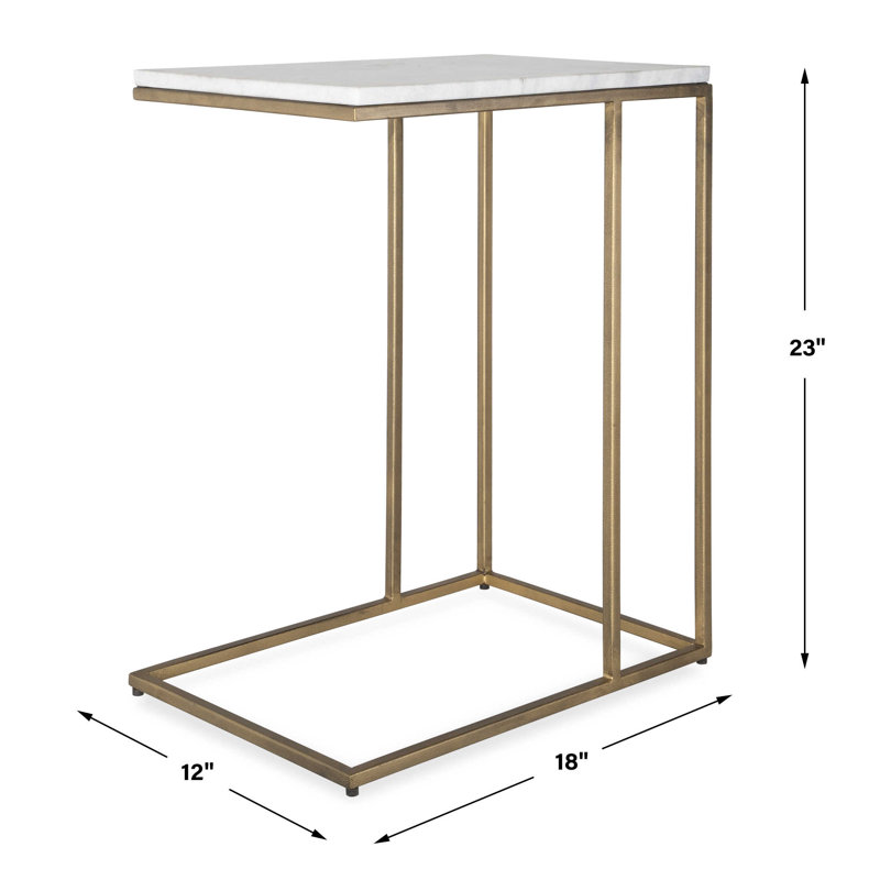 Clinton Marble End Table, Brass