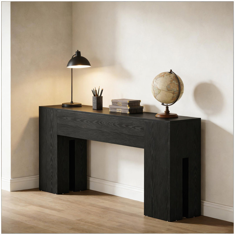Foyer Table,Console Table,Wooden Hallway Table, Black