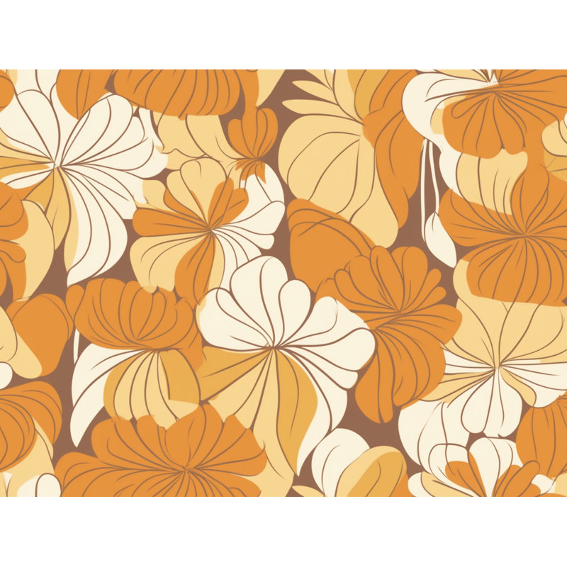 Motif floral de rideaux de fenêtre dorés - 6022, L 20 po x L 82 po
