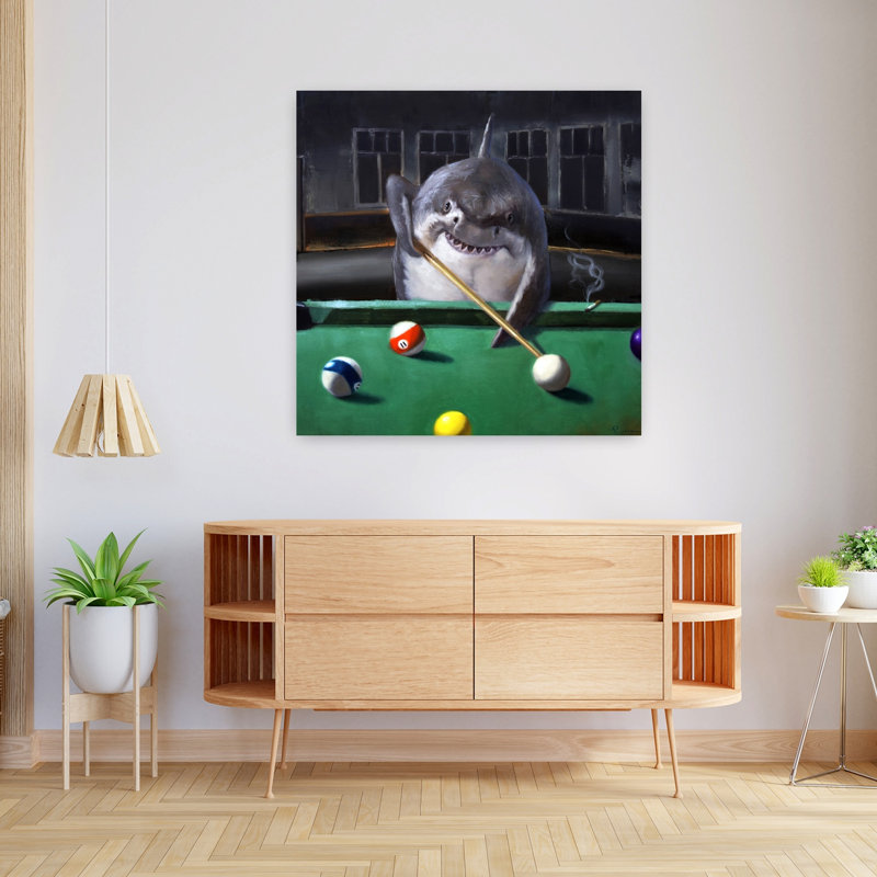 «Pool Shark», poisson, art urbain contemporain, H 36 po x l 36 po