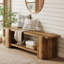 Upholstered Bench with Shelves