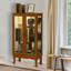 Cabinet Curio avec tablettes réglables et panneau arrière en miroir