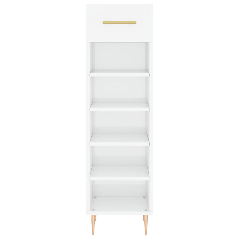 5 Pair Shoe Storage Cabinet, High Gloss White