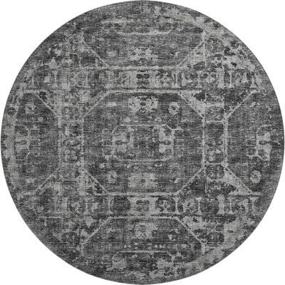 Premium Machine Washable Kelsa AMF41 Black Rug