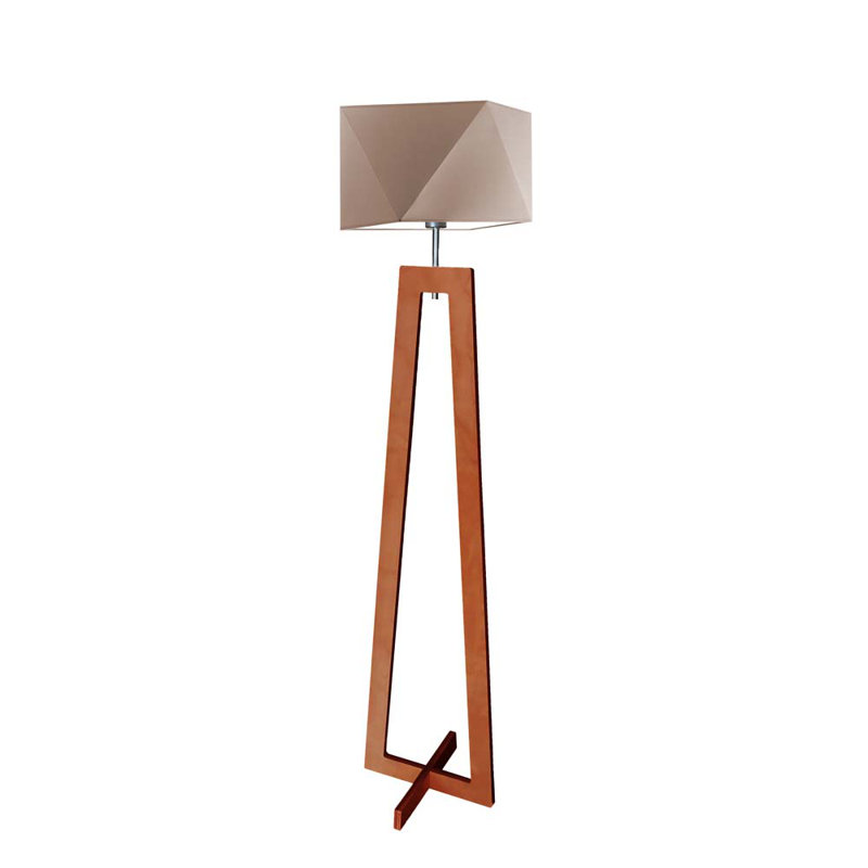 Ayaab 152cm Traditional Floor Lamp, Beige, Mahogany