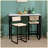 Modern Set of 2  Bar Stools with footrest for Kitchen Island-616857421