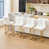 White Seat/Gold Legs/Faux Leather