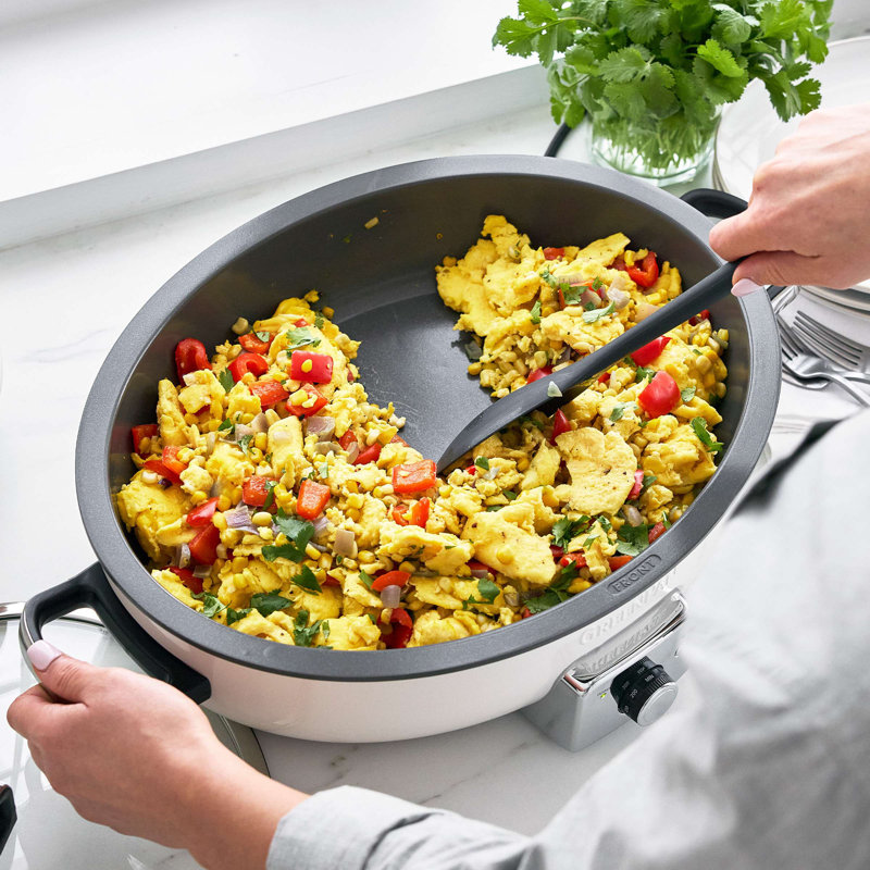Greenpan Elite 5.5qt Oval Electric Skillet, Cream