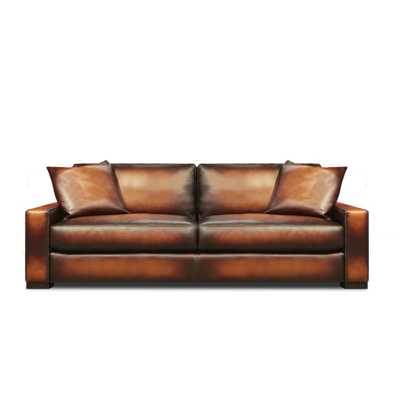 Urban Cowboy 96'' Leather Sofa, Polo (Maestro Artisano), Nutmeg