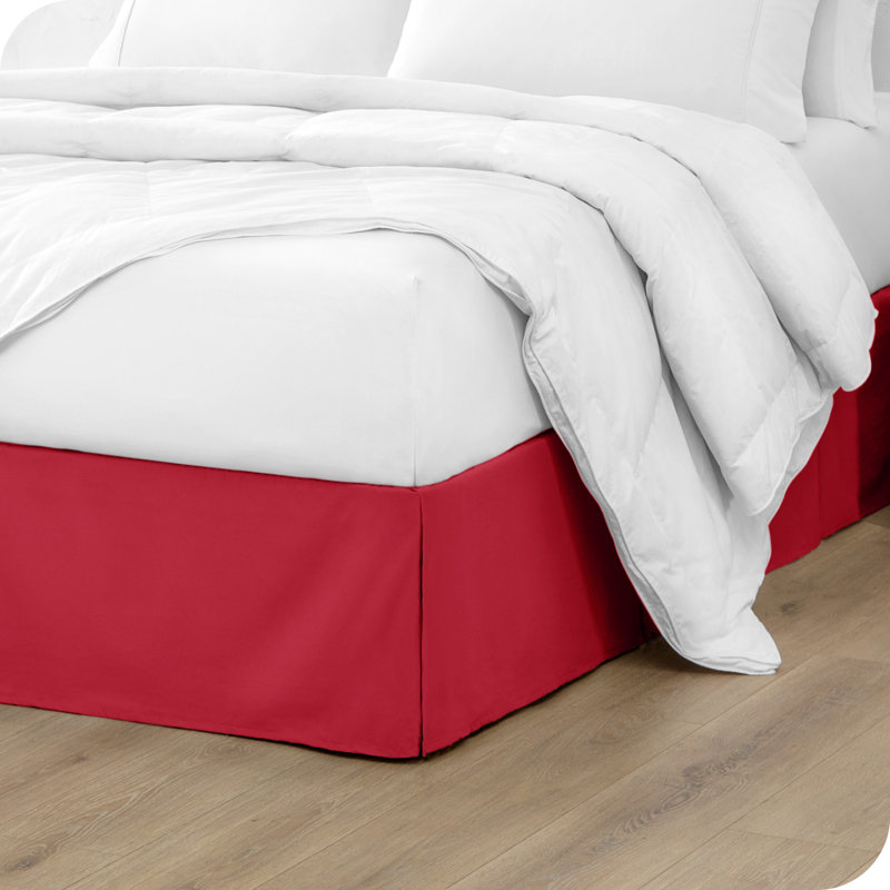 Tailored 15" Pleated Bed Skirt, Full, Red