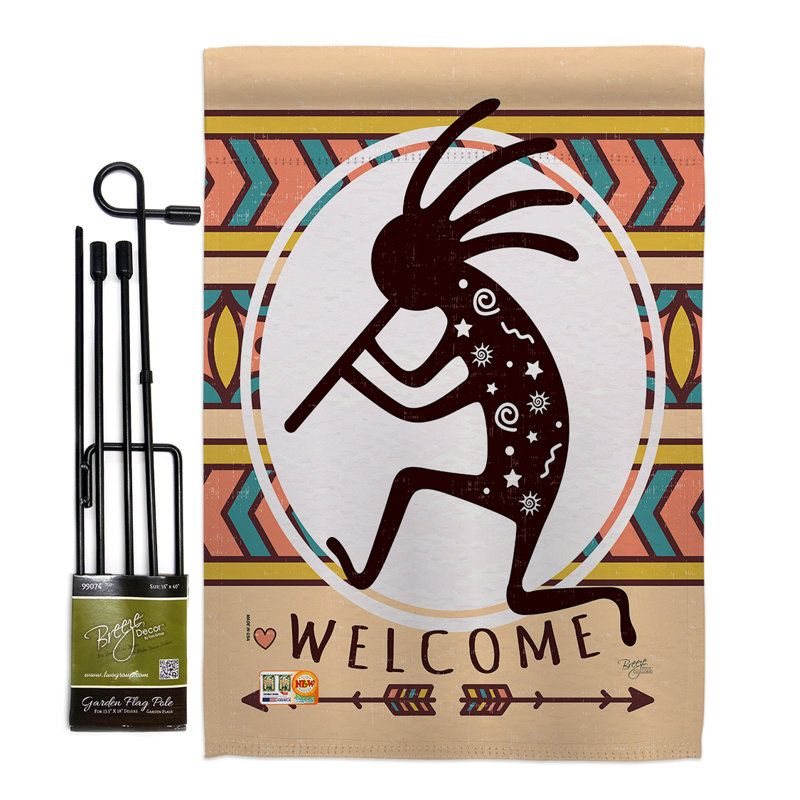 Ensemble de drapeaux en polyester 2 faces Welcome Kokopelli Dance Primitive Southwest Impressions, polyester