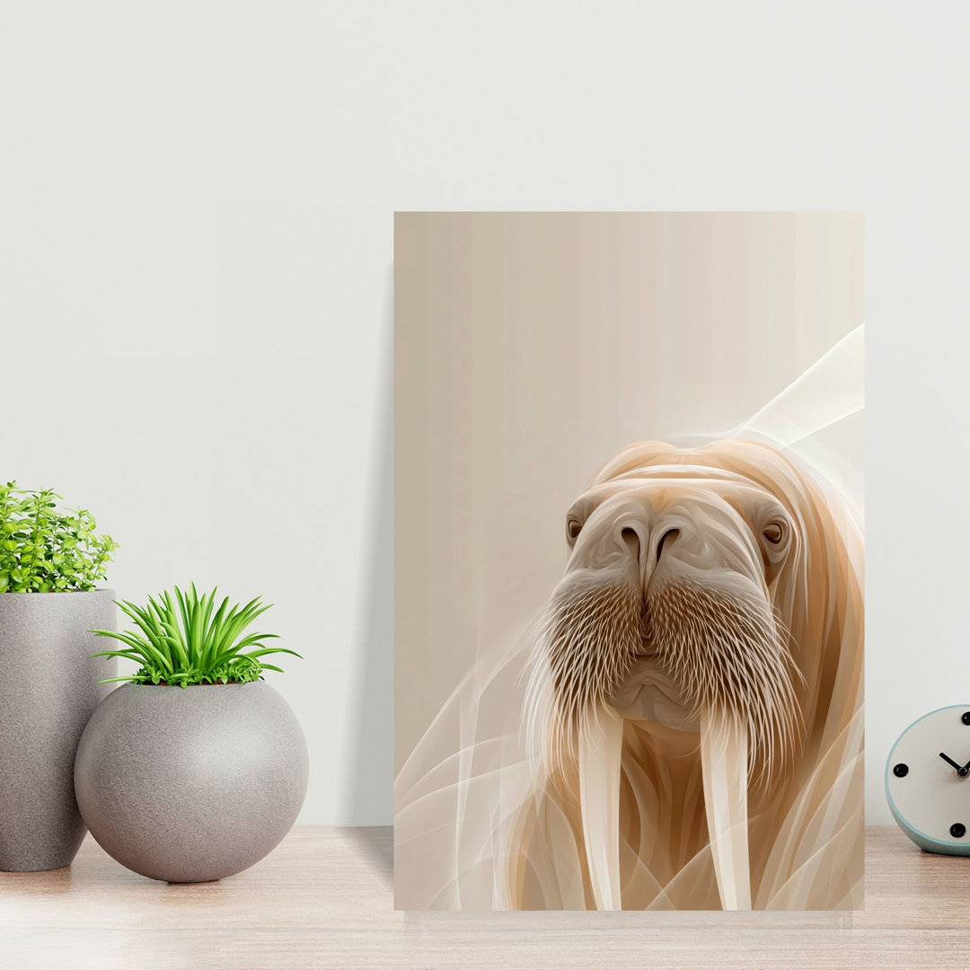 Gentle Arctic Walrus Ethereal Serene Contemporary Animal Nature Wall Art Print