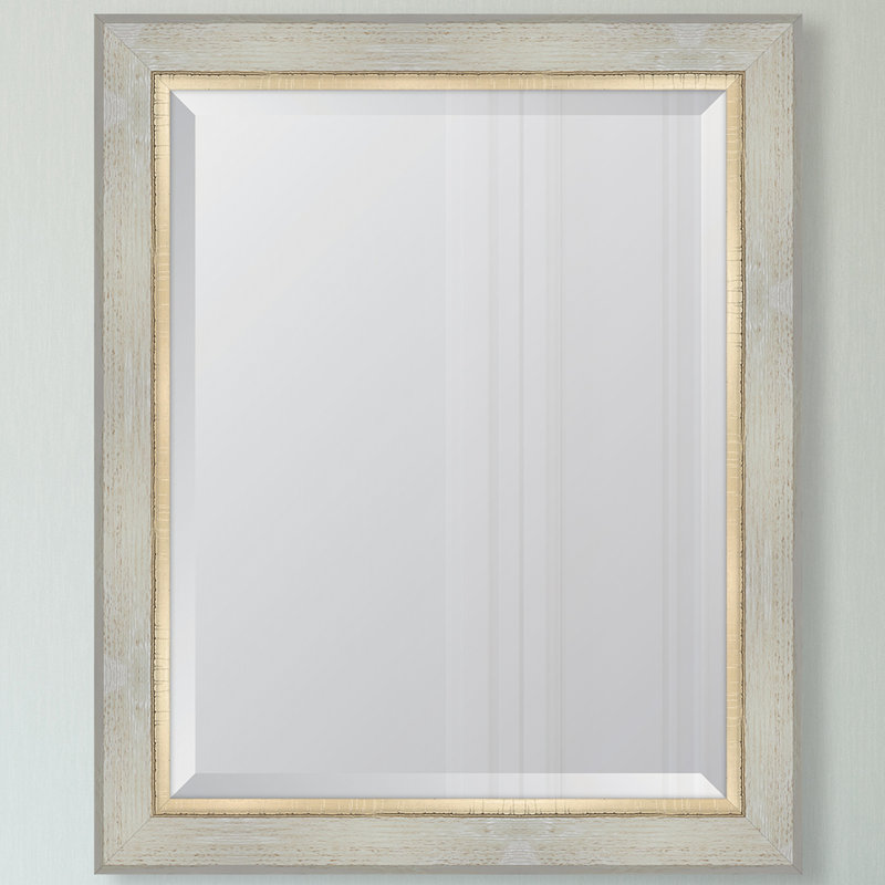 Clinchport Wall Mirror, 34" H x 28" W, White