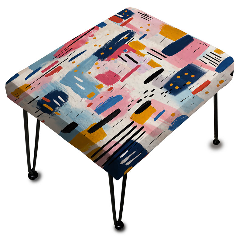 Paint Stripes Playful Harmony - Repose-pieds rectangulaire abstrait