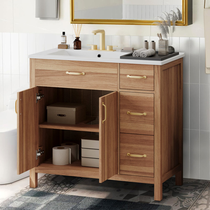 Armoire de meuble-lavabo 36 po avec lavabo en céramique