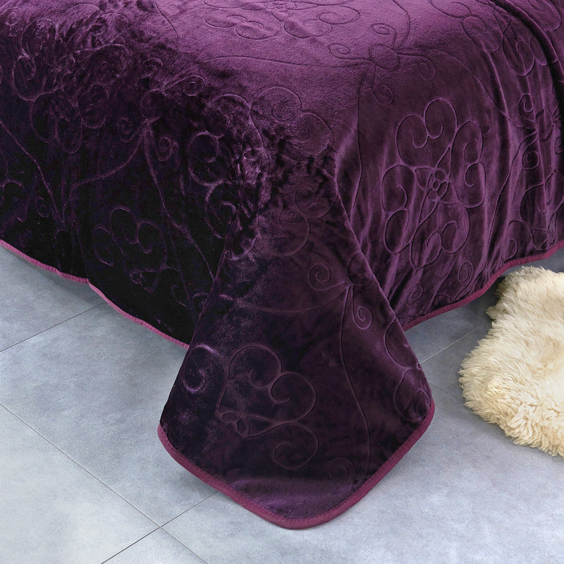 Couverture de lit unie légère et chaude, Violet