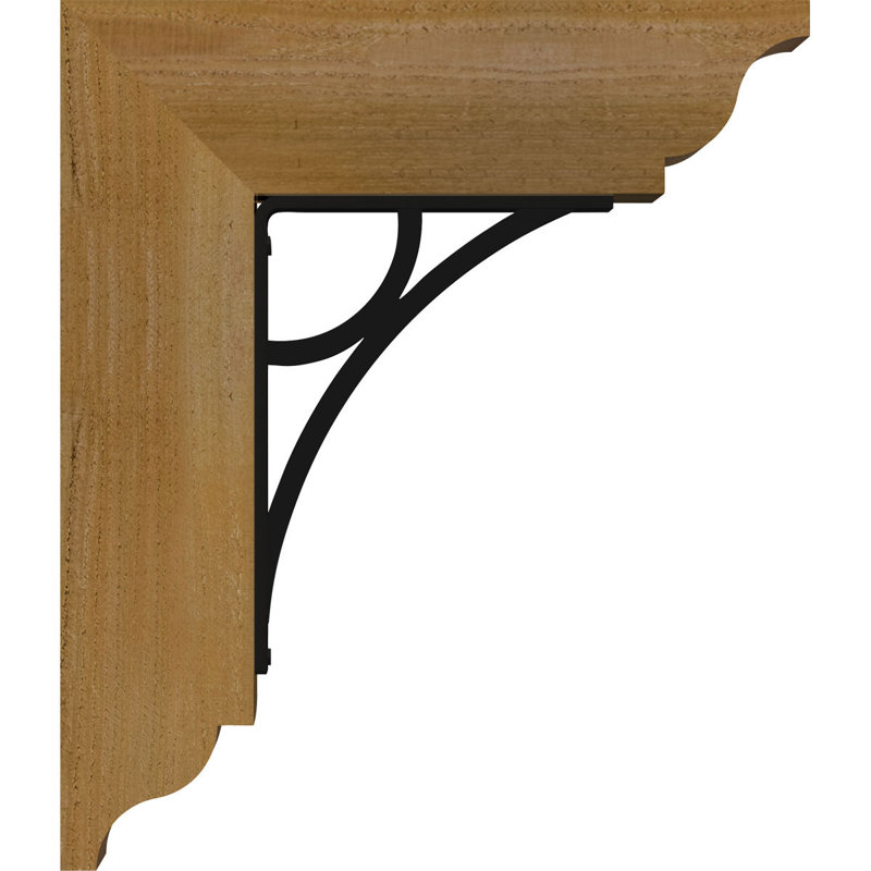 Triple support de fer Galveston, H 18 po x P 15 1/2 po, Cèdre rouge de l'Ouest l 4 po x T 4 po (sciage br