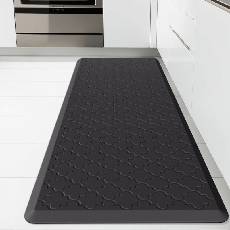Tapis de cuisine antidérapant Dawnyelle, Tapis de couloir 17,3 po x 59 po, Noir