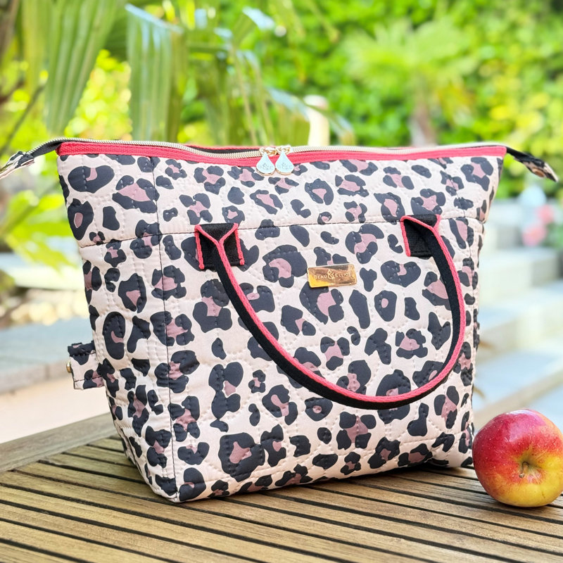 Oxford Quilted Leopard Convertible Lunch Bag 