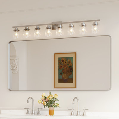 Miroir mural de salle de bain en verre trempé et aluminium